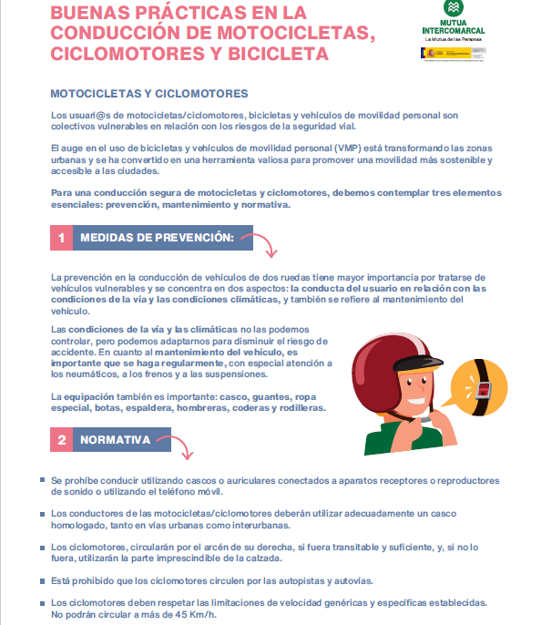 Buenas prcticas en la conduccin de motocicletas, ciclomotores y bicicleta